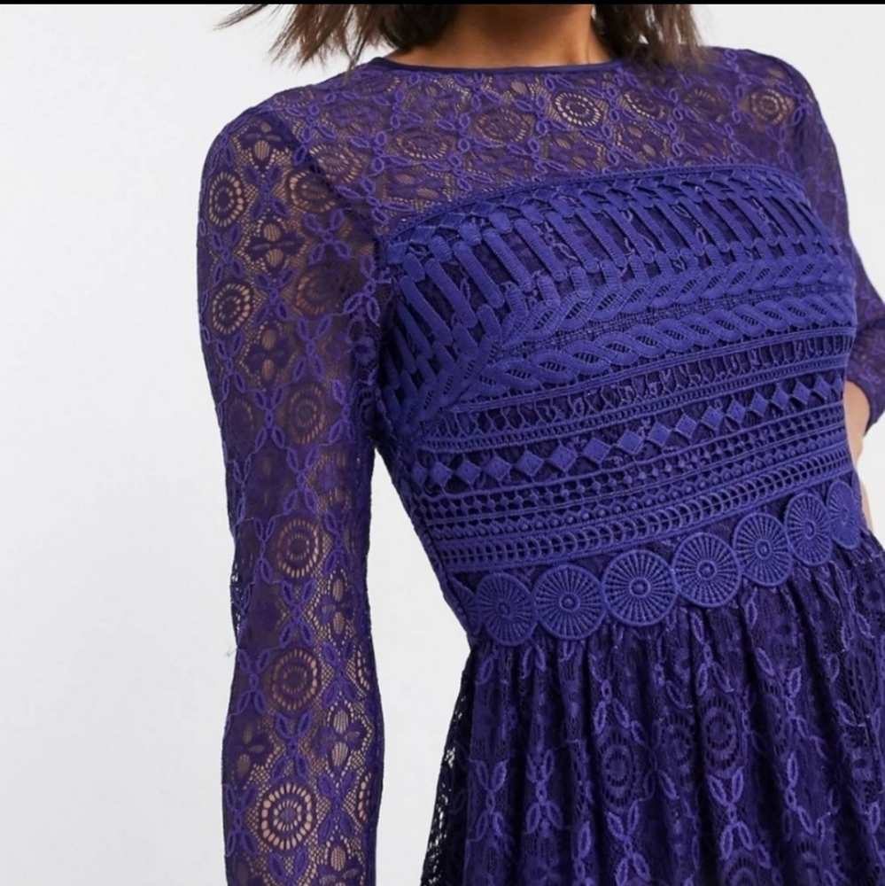 Asos Navy Blue Lace Dress